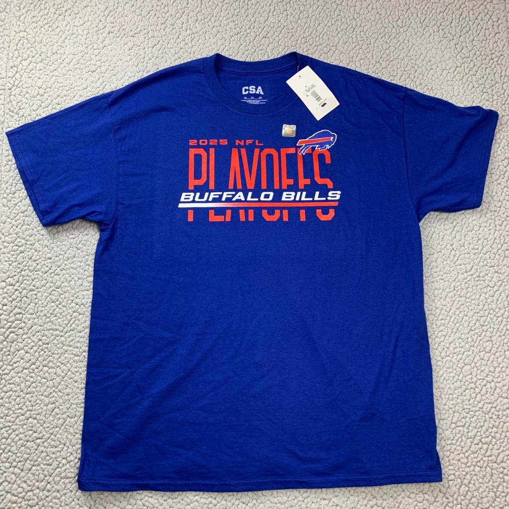 CSA Buffalo Bills T-Shirt Mens XL Blue 2025 NFL Playoffs Graphic Cotton Tee